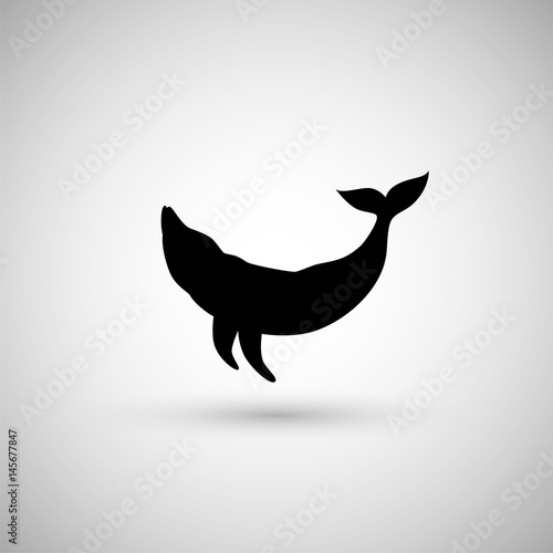 Whale logo icon silhouette  vector illustration