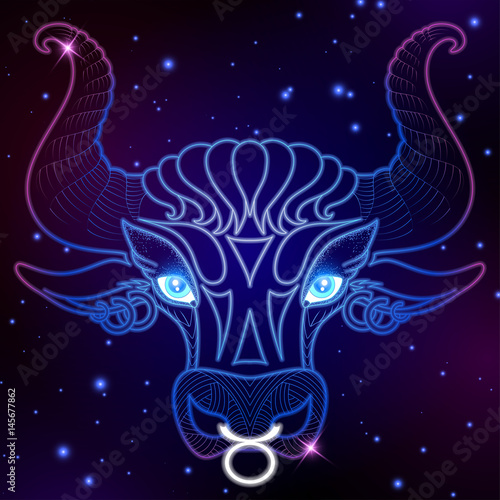 Taurus zodiac sign, horoscope symbol, vector illustration