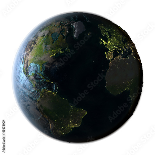 Fototapeta Naklejka Na Ścianę i Meble -  Northern Hemisphere on detailed planet Earth