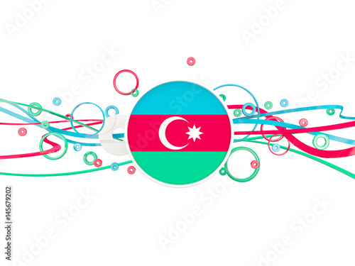 Flag of azerbaijan, circles pattern with lines