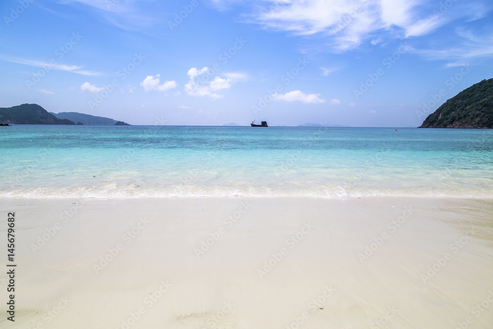 Beautiful beach and tropical sea. Lord Heaven Island or Lord Loughborough Island, Myanmar