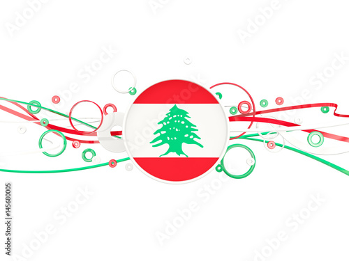 Flag of lebanon, circles pattern with lines