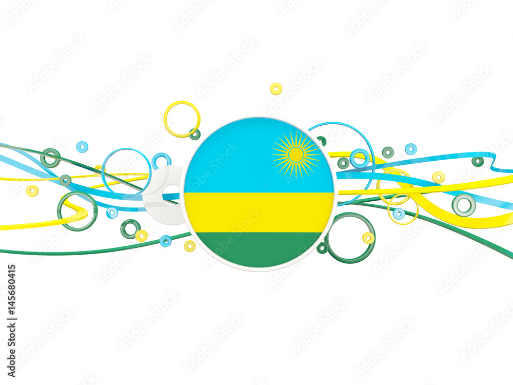 Flag of rwanda, circles pattern with lines
