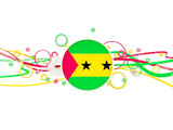 Flag of sao tome and principe, circles pattern with lines