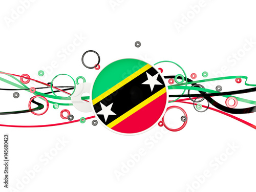 Flag of saint kitts and nevis  circles pattern with lines