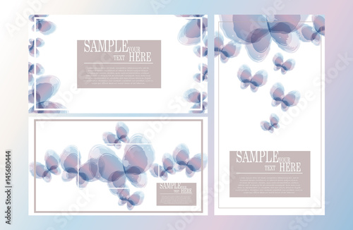 Canvas Print Vector abstract watercolor butterfly template design set II