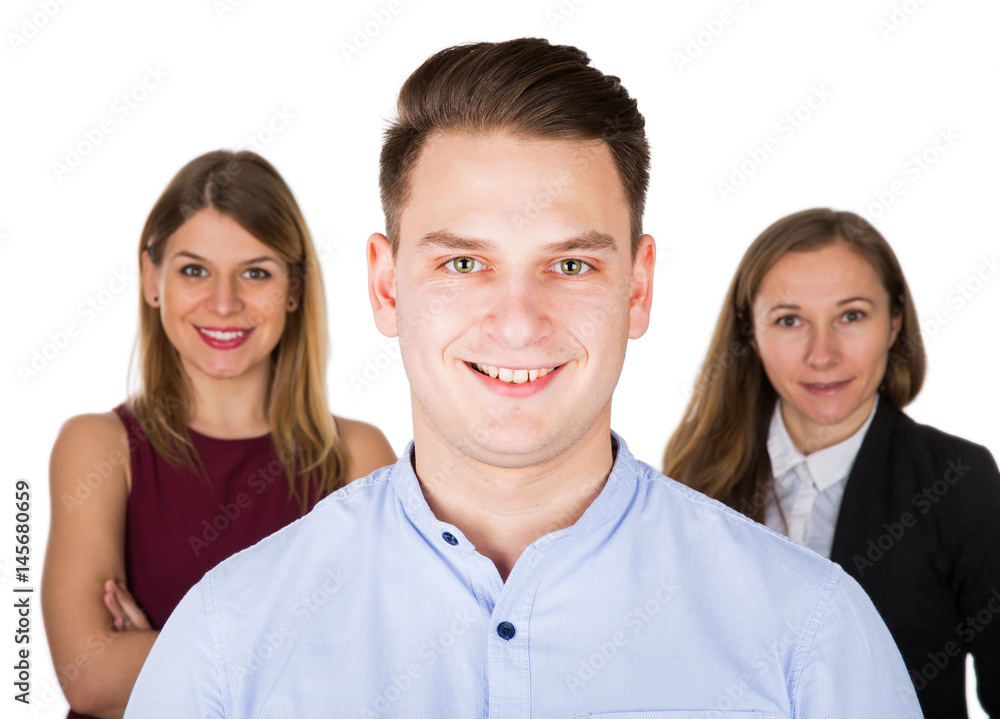 Man choosing between two beautiful woman Man choosing between two beautiful woman