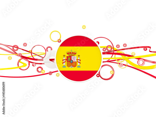 Flag of spain, circles pattern with lines