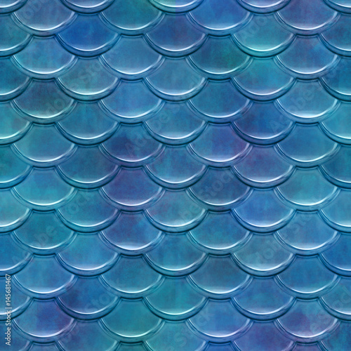 Schuppenmuster blau nahtlos kachelbar