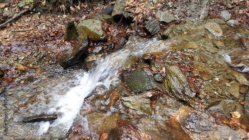 Fresh stream current between rocks