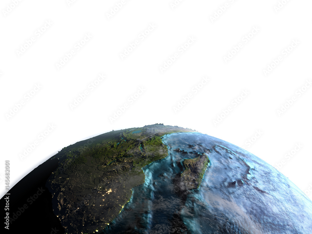 Fototapeta premium South Africa from space in the morning