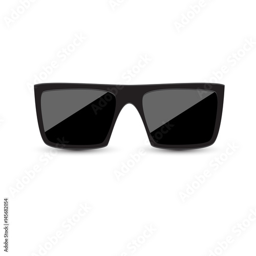 Rectangular black glasses on a white background. Vector illustration.