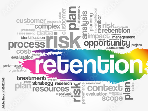 RETENTION word cloud collage, business concept
