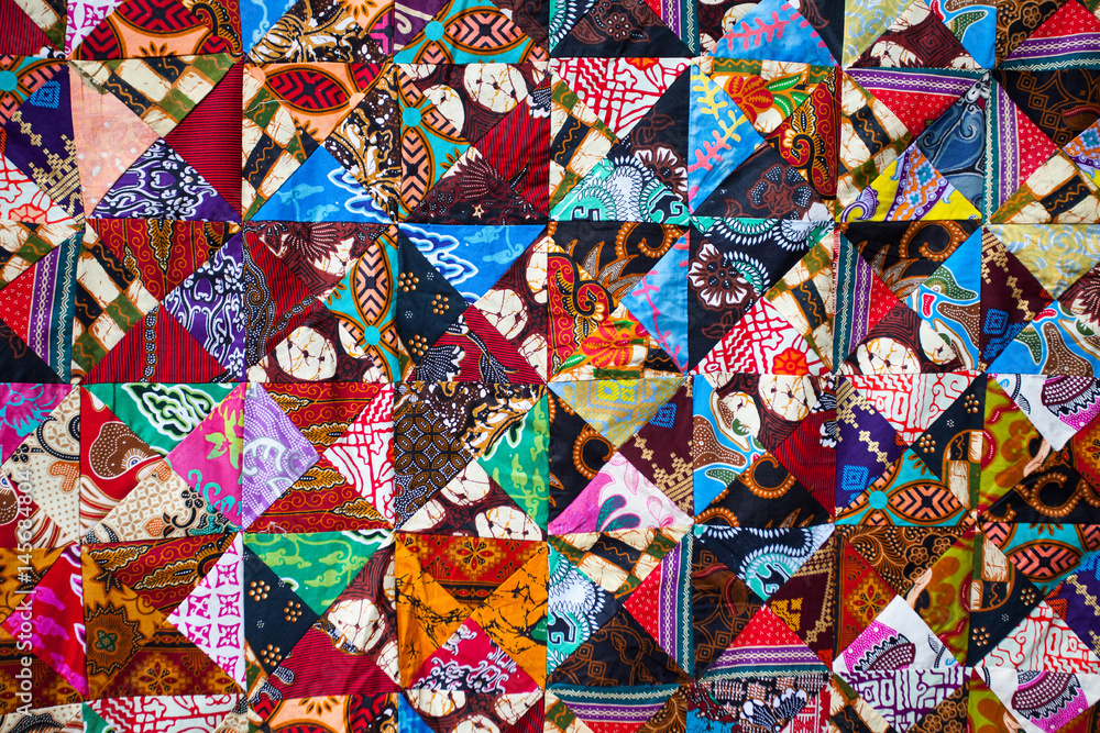 Quilt with distinct color abstract patterns, handmade domestic production Quilt with distinct color abstract patterns, handmade domestic production