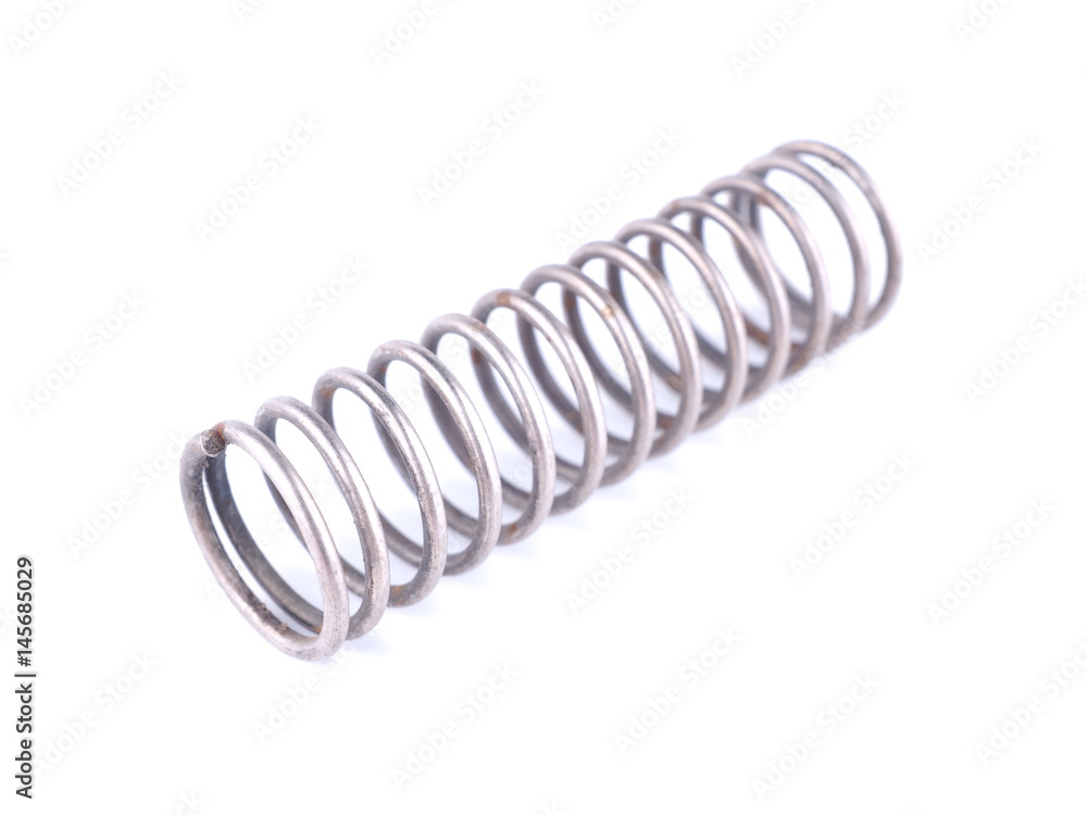 Metal spring on a white background Metal spring on a white background