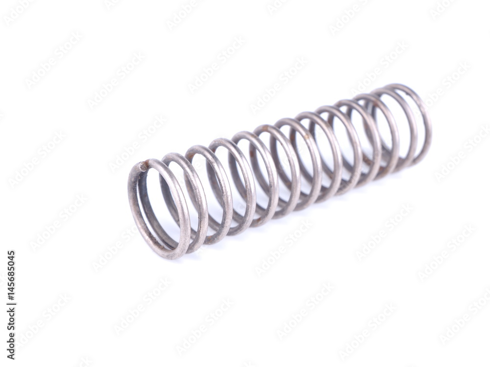 Metal spring on a white background Metal spring on a white background