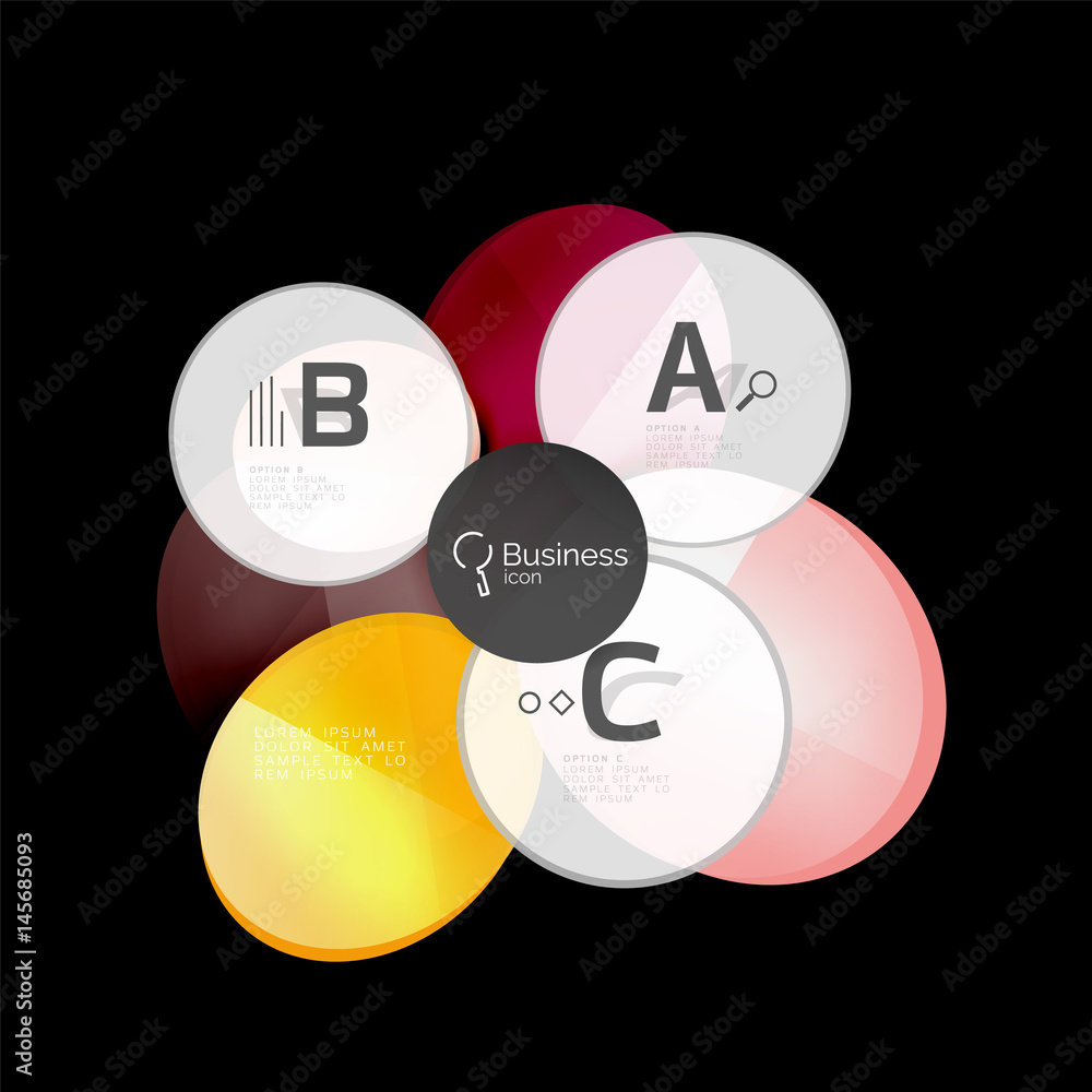 Glossy glass circle banner design template Glossy glass circle banner design template