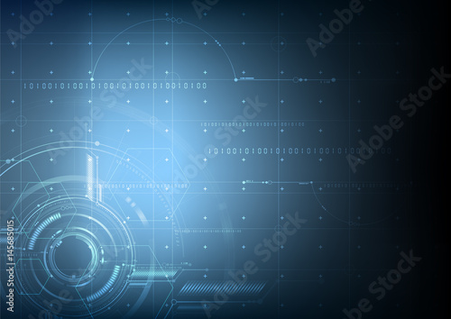 Abstract technological future blueprint vector background