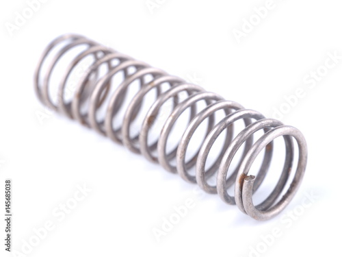 Metal spring on a white background