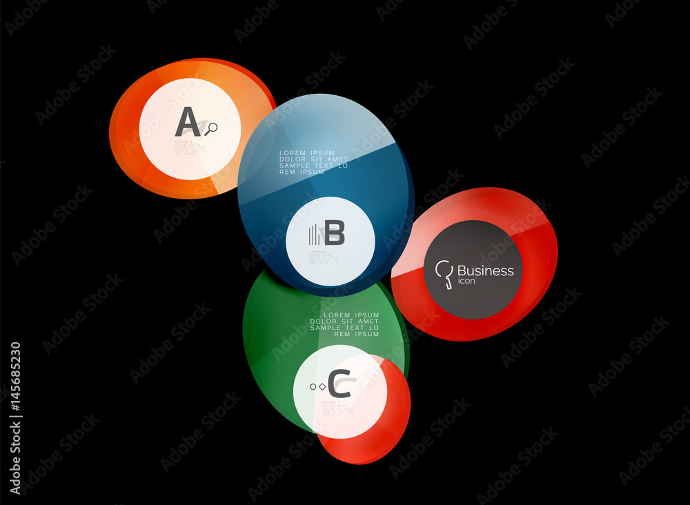 Glossy glass circle banner design template Glossy glass circle banner design template