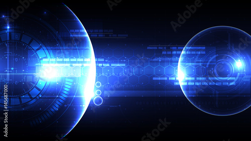 Technological space head-up diplay vector background abstract