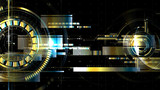 Technological space metallic hud vector background abstract