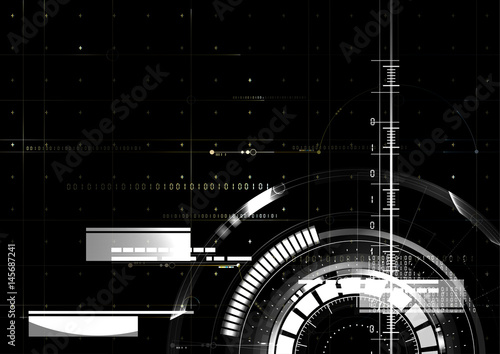 Technological space white hud vector background abstract