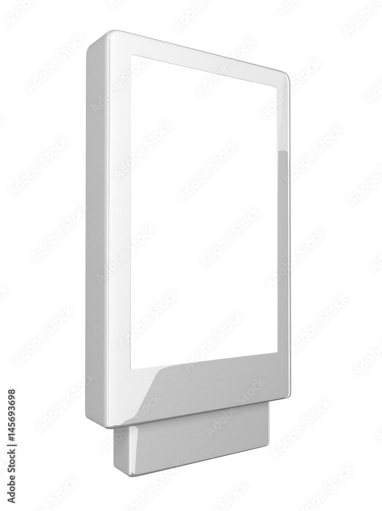 3D rendering of Blank billboard (city advertisement) isolated on white background 3D rendering of Blank billboard (city advertisement) isolated on white background
