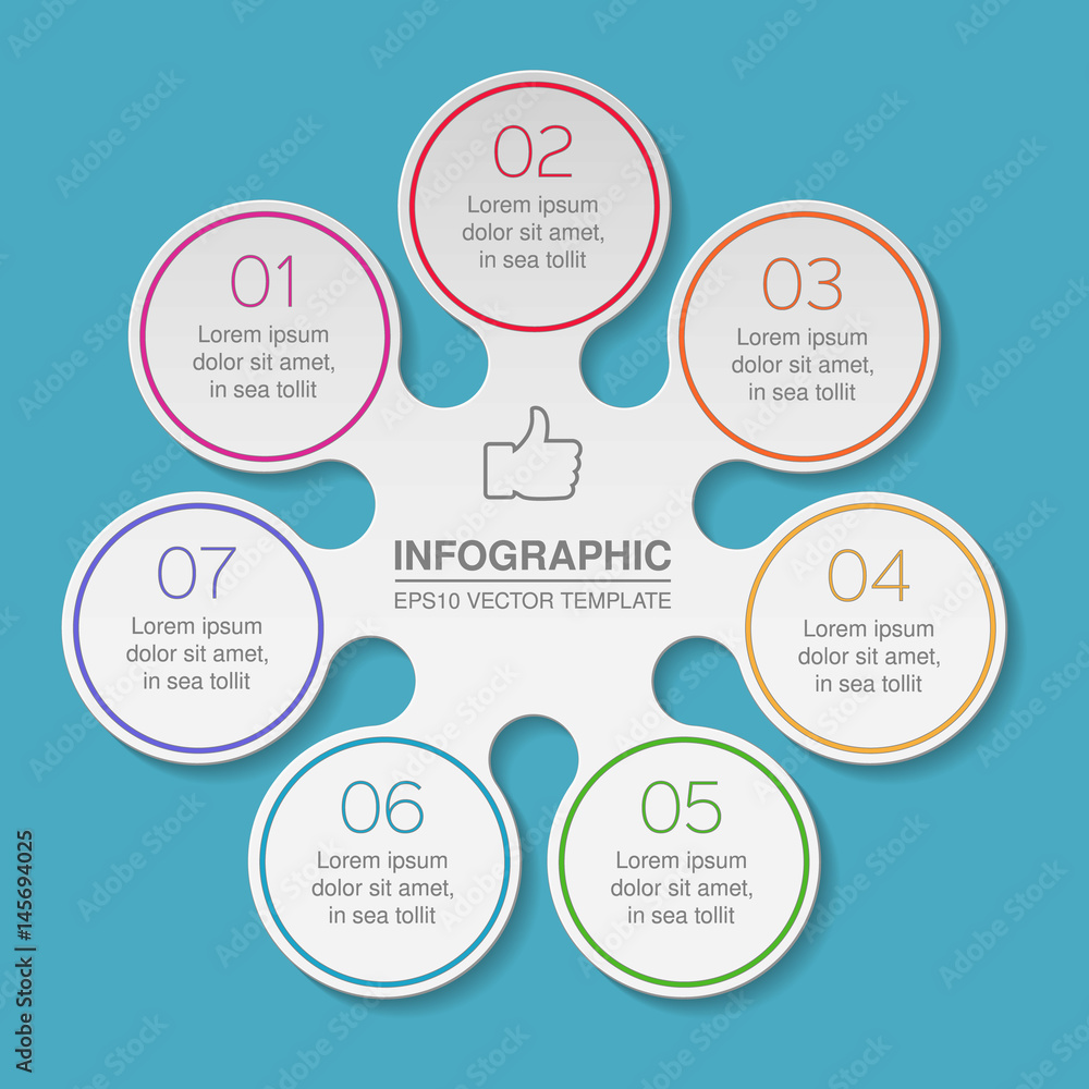 Fototapeta premium Vector infographic template, 7 options.