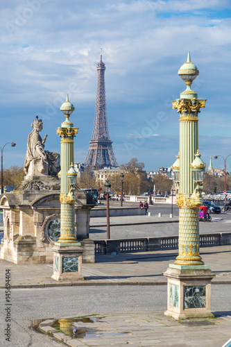 Eiffel Tower and Place de la Concorde in Paris photo