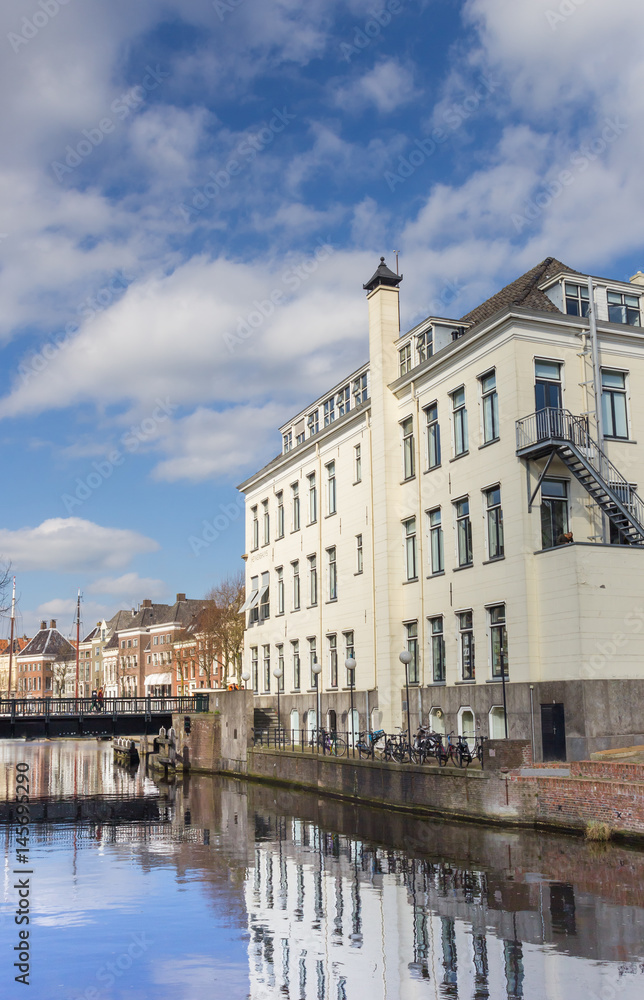 Old building at a canal in Groningen