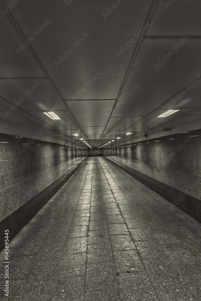 Empty crosswalk underground