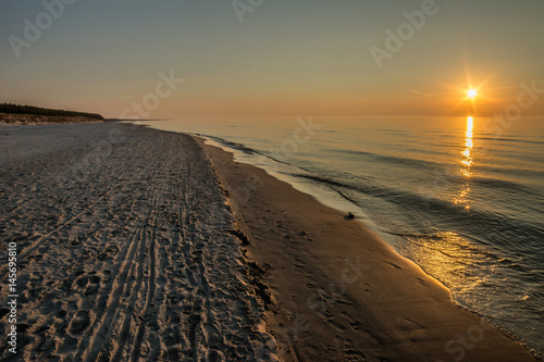 Sea sunset on the beach in the summer, landscape