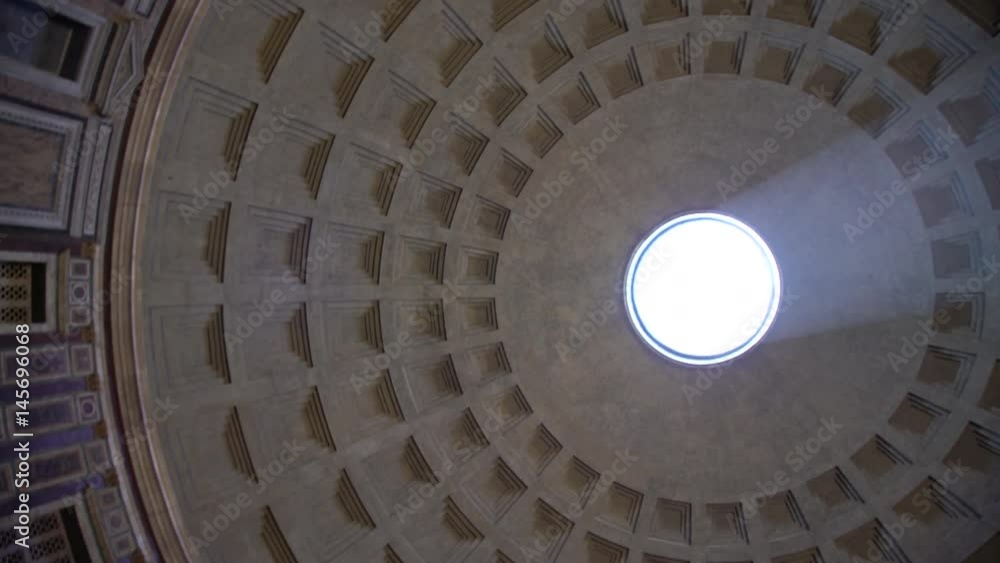rotating shot of ceiling in the pantheon rotating shot of ceiling in the pantheon