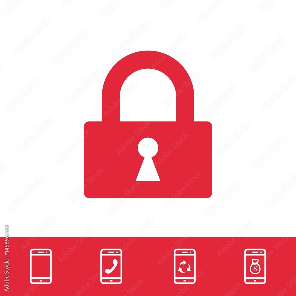 lock icon stock vector illustration flat design lock icon stock vector illustration flat design