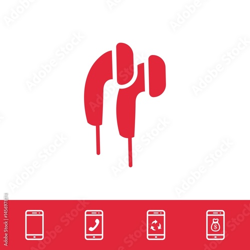 Headphones icon stock vector illustration flat design