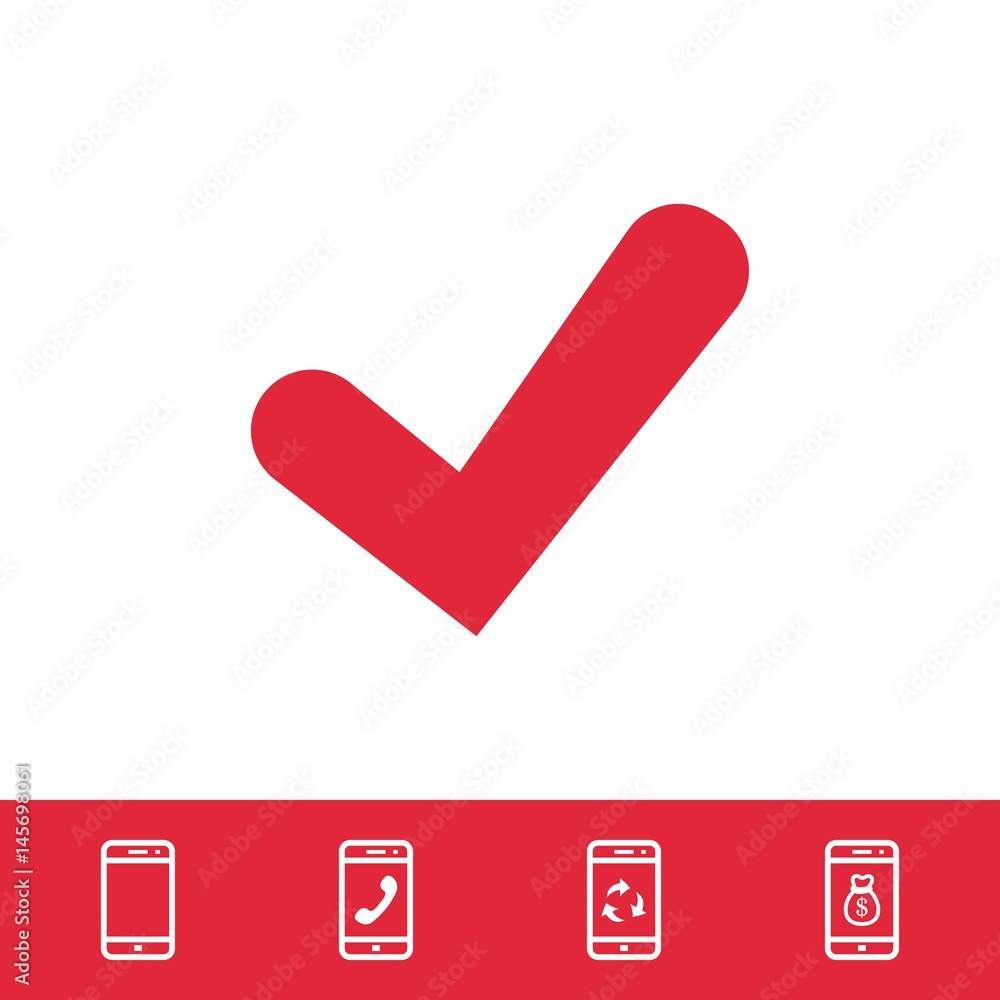 Confirm icons; vector illustration. Flat design style Confirm icons; vector illustration. Flat design style