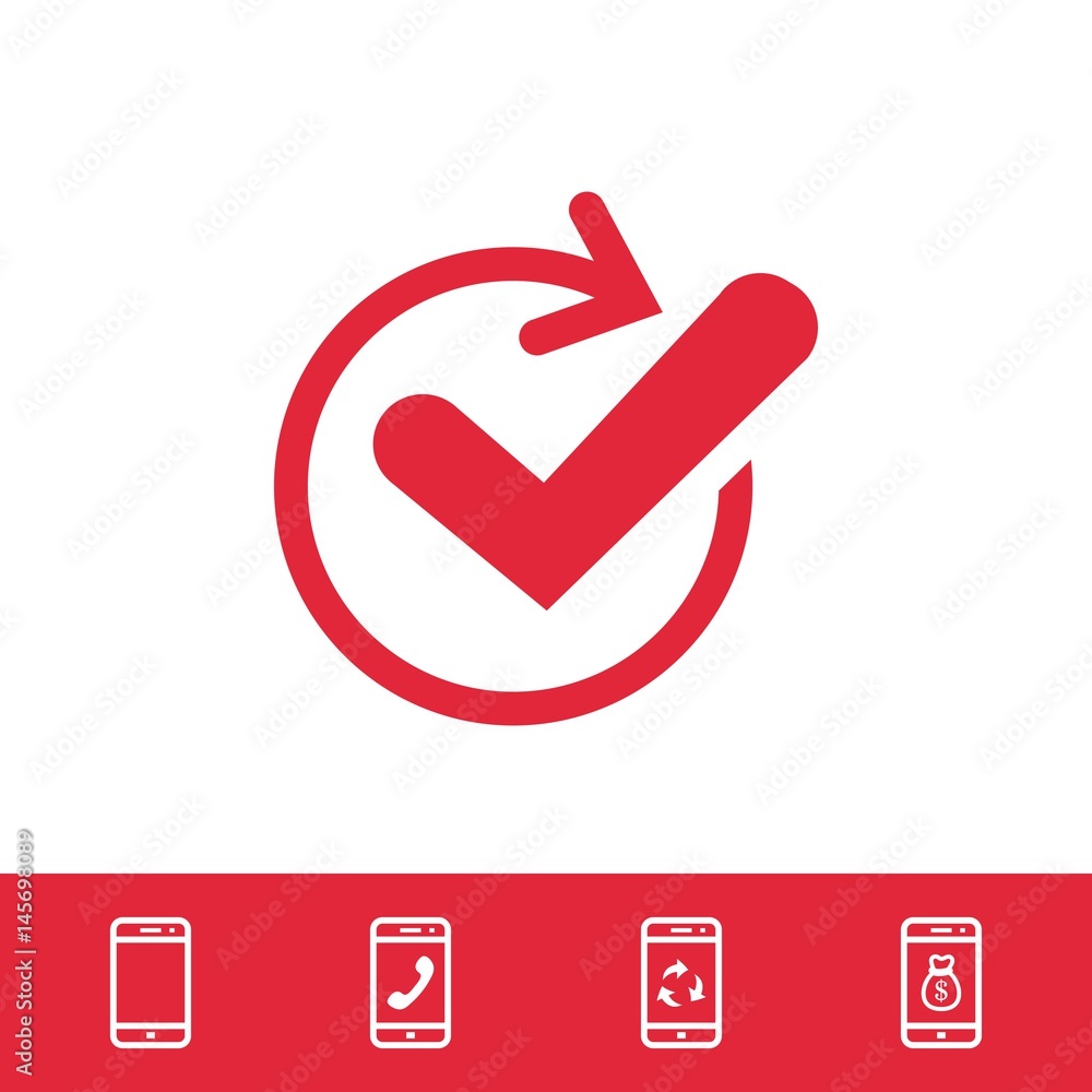 Confirm icons; vector illustration. Flat design style Confirm icons; vector illustration. Flat design style