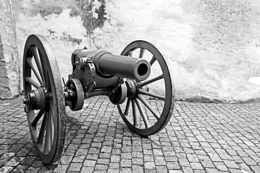 old cannon on the street at the castle old cannon on the street at the castle