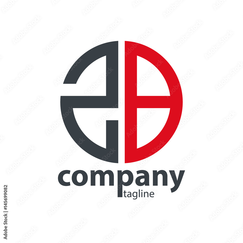 Initial Letter ZB With Linked Circle Logo