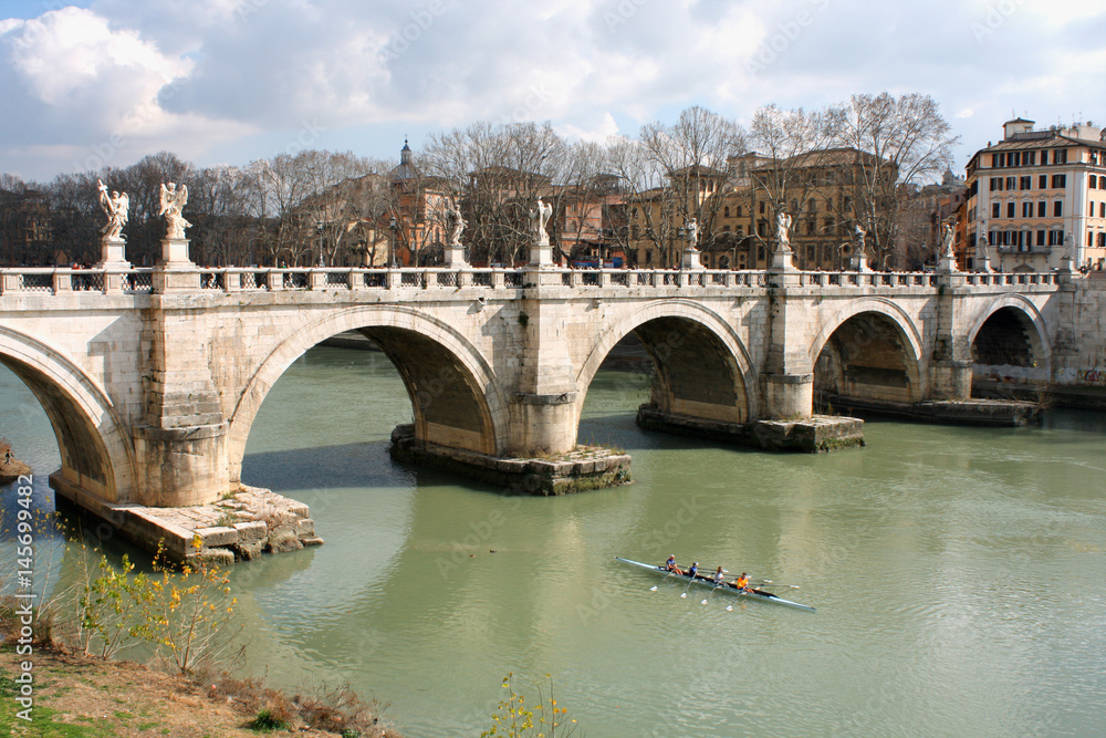 Bridge of Angles, Tiber river in Vatican, Rome, Italy