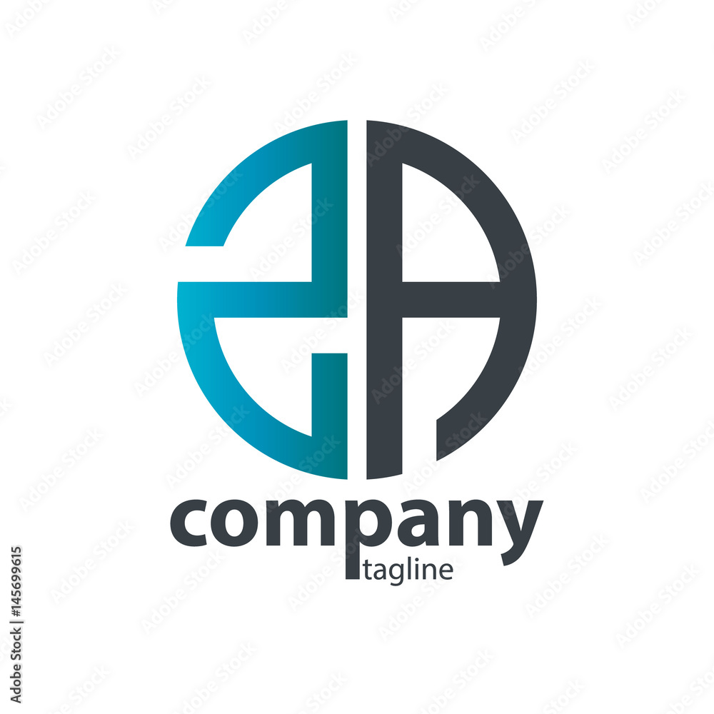 Obraz premium Initial Letter ZA With Linked Circle Logo