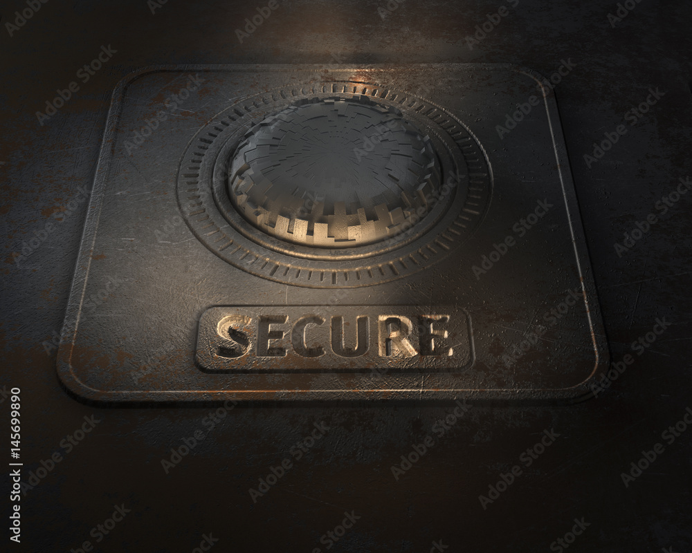 Secure Tresor Crypto Typo - obrazy, fototapety, plakaty 