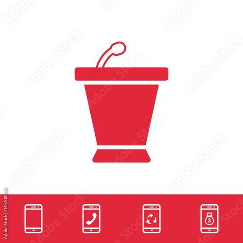 lectern with microphone icon stock vector illustration flat design