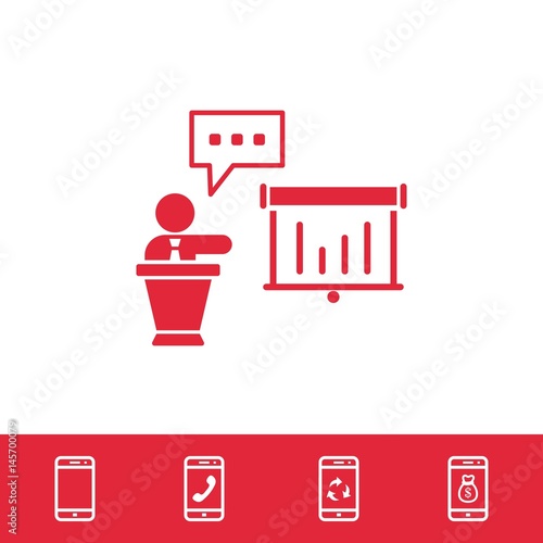 lectern with microphone icon stock vector illustration flat design