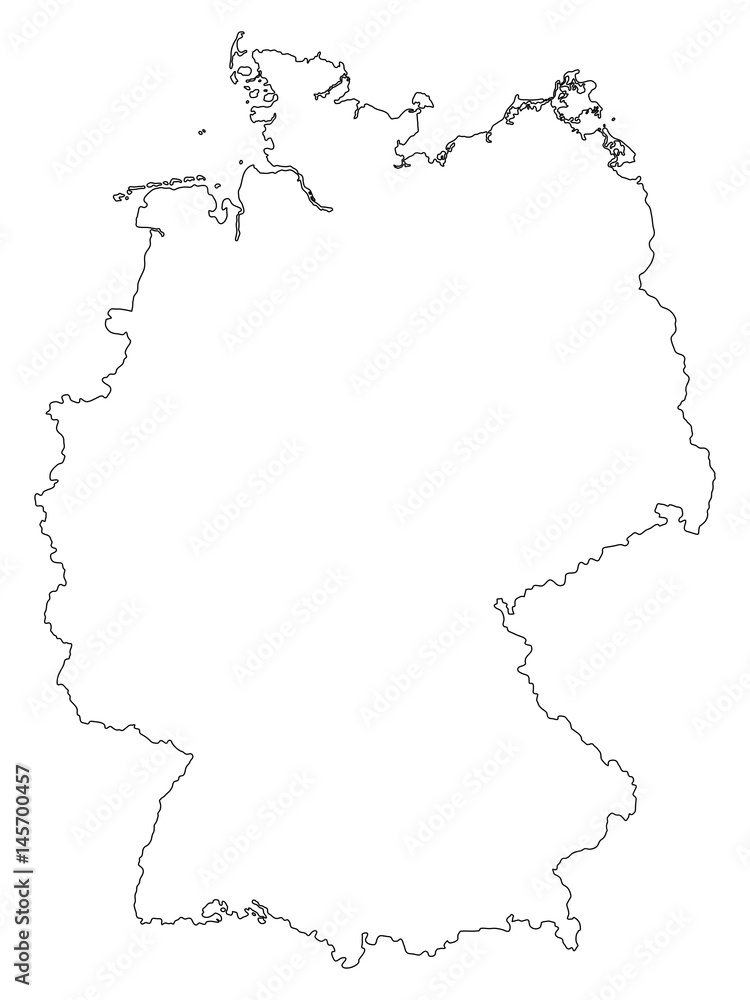 Germany outline map isolated on white background. Vector illustration. EPS10 Germany outline map isolated on white background. Vector illustration. EPS10