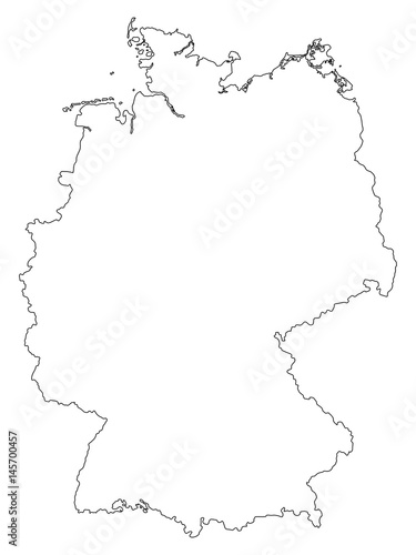 Germany outline map isolated on white background. Vector illustration. EPS10