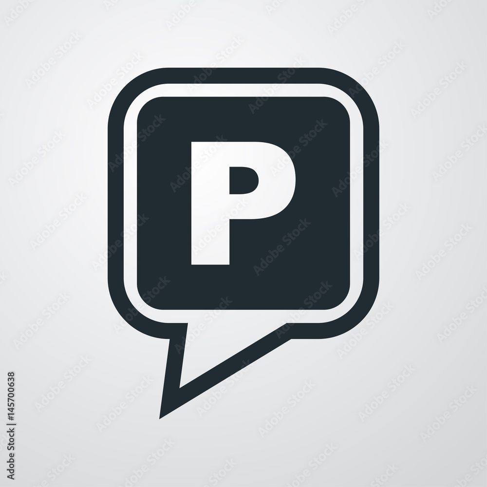 Icono plano localizacion parking en fondo degradado Icono plano localizacion parking en fondo degradado
