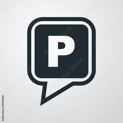 Icono plano localizacion parking en fondo degradado