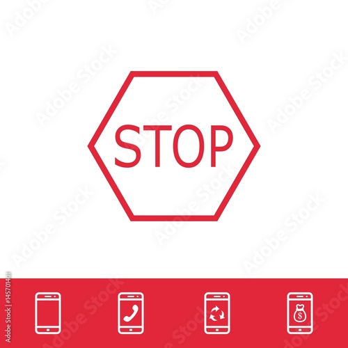 stop icon stock vector illustration flat design